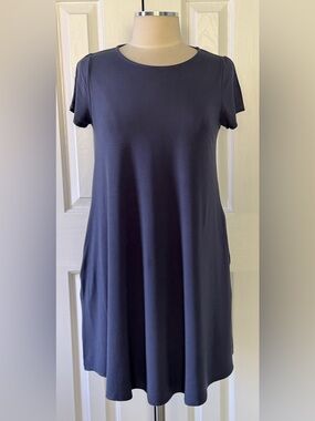 Magnolia South Bamboo Swing Dress Blue Gray Size Small Pockets